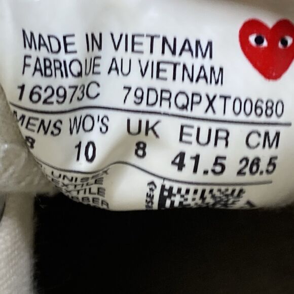 Comme des Garçons Play x Converse Chuck Taylor Mens 8 Multi Heart High Green main image 2